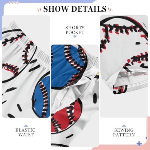 ZZXXB Funny Baseball Boys Long Pants Soft Trousers Elastic Waist Kids Lounge Bottoms with Pockets S-XL4