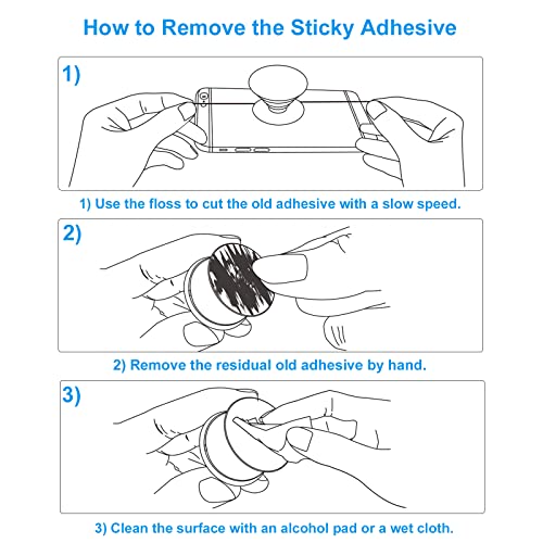 PKYAA 12 Pack Sticky Adhesive Compatible with Socket Base, Double-Sided Replacement Tape for Collapsible Grip & Stand Back - 12pcs 1.4 inches(35mm) Adhesive Tapes - Thumbnail 5