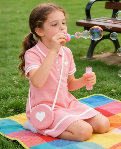 Move Dance Little Girls Sporty Dress Size 6-7 Pink Sundress with Bag - image 4