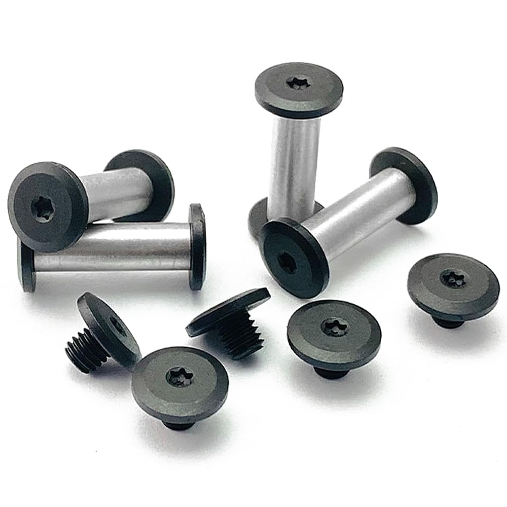 Lot De 10 Rivets à Vis Pour Couteaux - Boulons De Poignée Noir 18mm, Fabrication Coutellerie