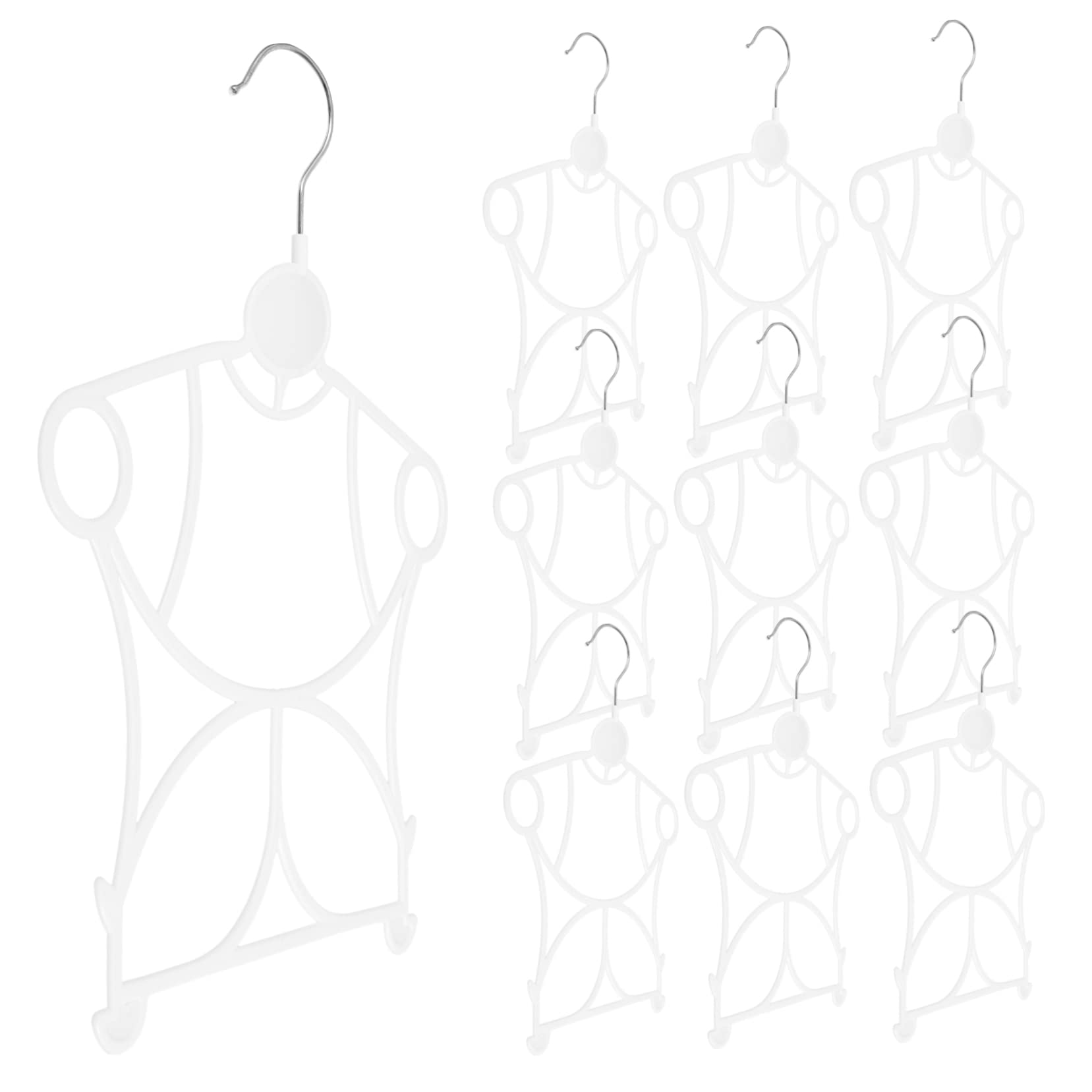 KOMBIUDA 4sets Clothes Hangers for Closet Kids Hangers Clips Childrens Laundry Racks 10pcs*4