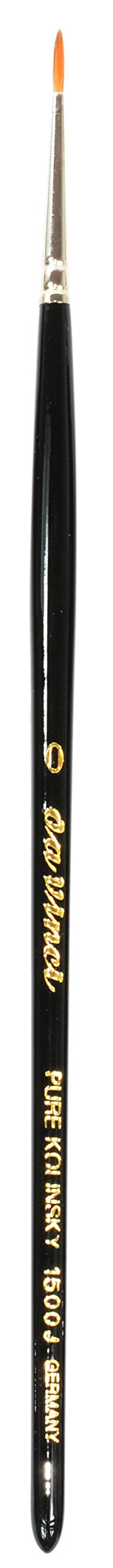 da Vinci Watercolor Series 1500J Paint Brush, Round Kolinsky Red Sable with Black Handle, Size 0