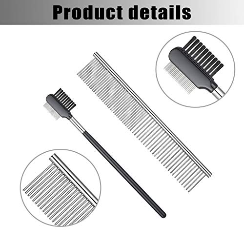 5 Pieces Dog Flea Comb Double-Sided Dog Eye Comb Pet Tear Stain Remover Comb Pet Grooming Comb with Storage Pouch for… - Image 6