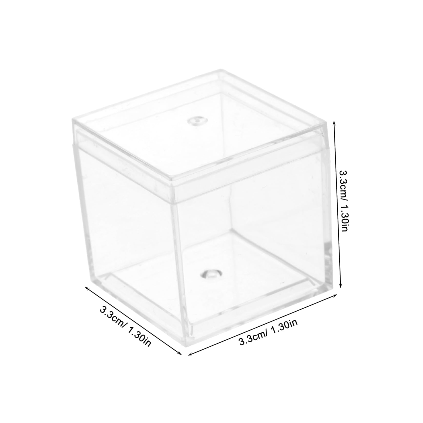 Ciieeo 12pcs Cube Box 3.3cm Square Plastic Display Case for Mineral Specimen Storage Showcase Stackable Design
