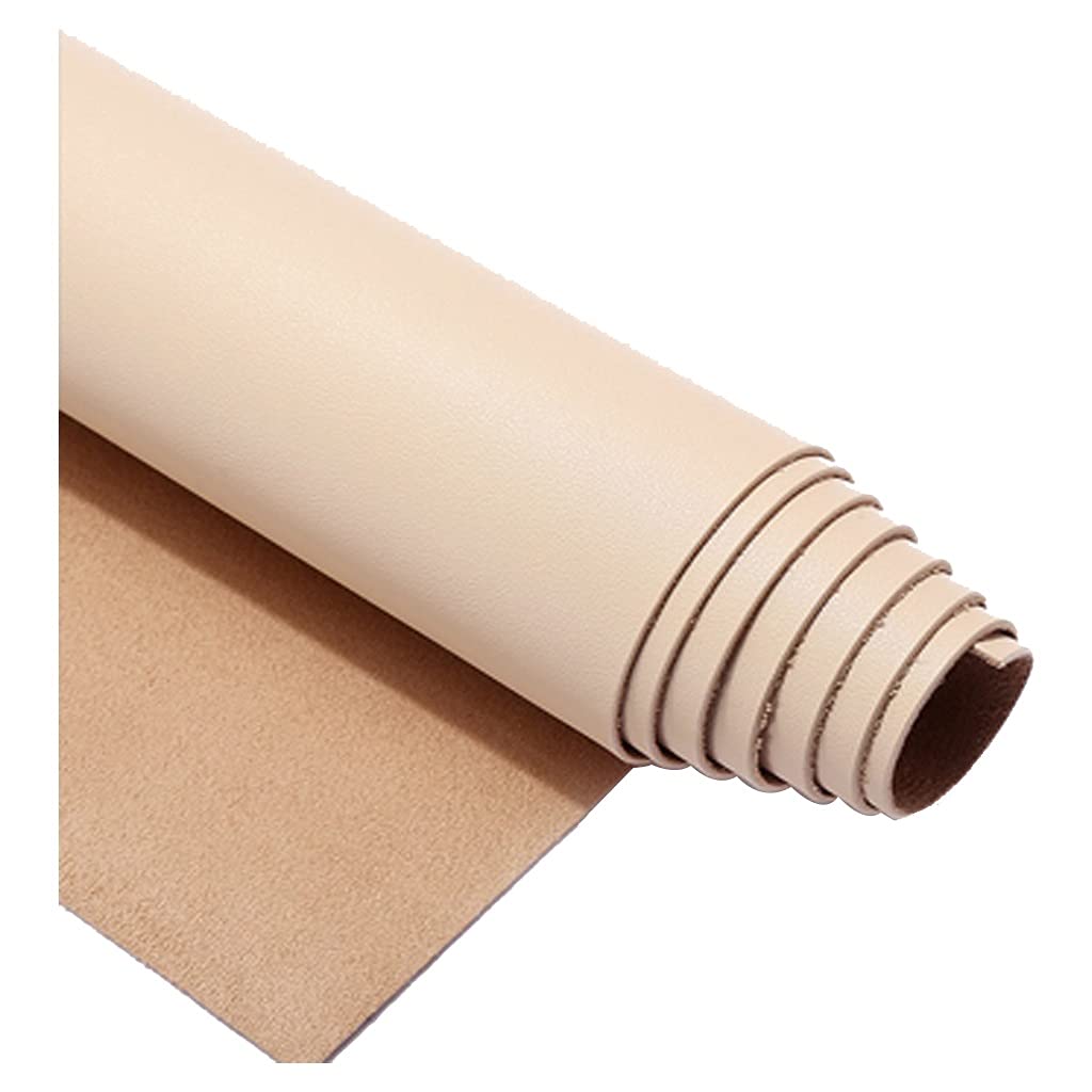 Rotolo di Tessuto in pelle ecopelle, per tappezzeria Vinile resistente, Laboratorio di cucito Hobby Forniture artigianali fatte a mano Materia prima(Creamy-white,1.38X4m)