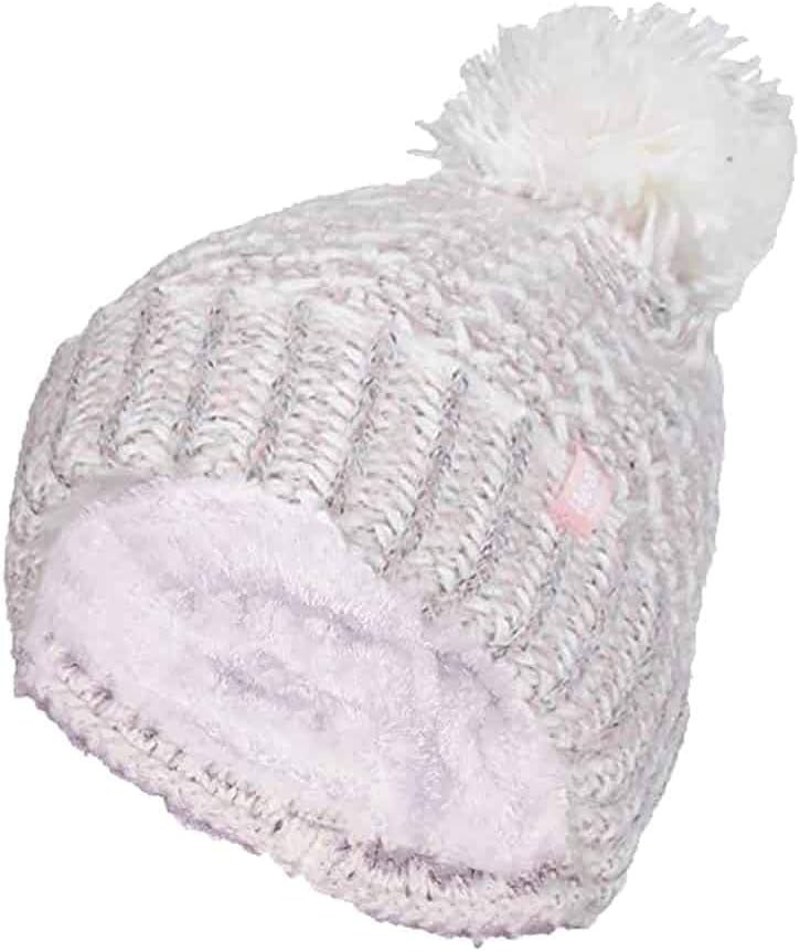 HEAT HOLDERS - Womens Fleece Lined Cuffed Thermal Winter Bobble Hat with Pom Pom