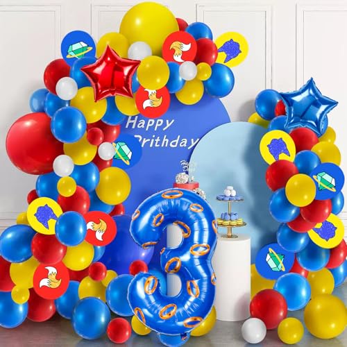 Image of Number 40 Inch Blue and Gold Ring Balloon Birthday Number Decoration Aluminum Film Balloon Suitable for Boys and Girls Blue Theme Party Cartoon Party Decoration Supplies (3)