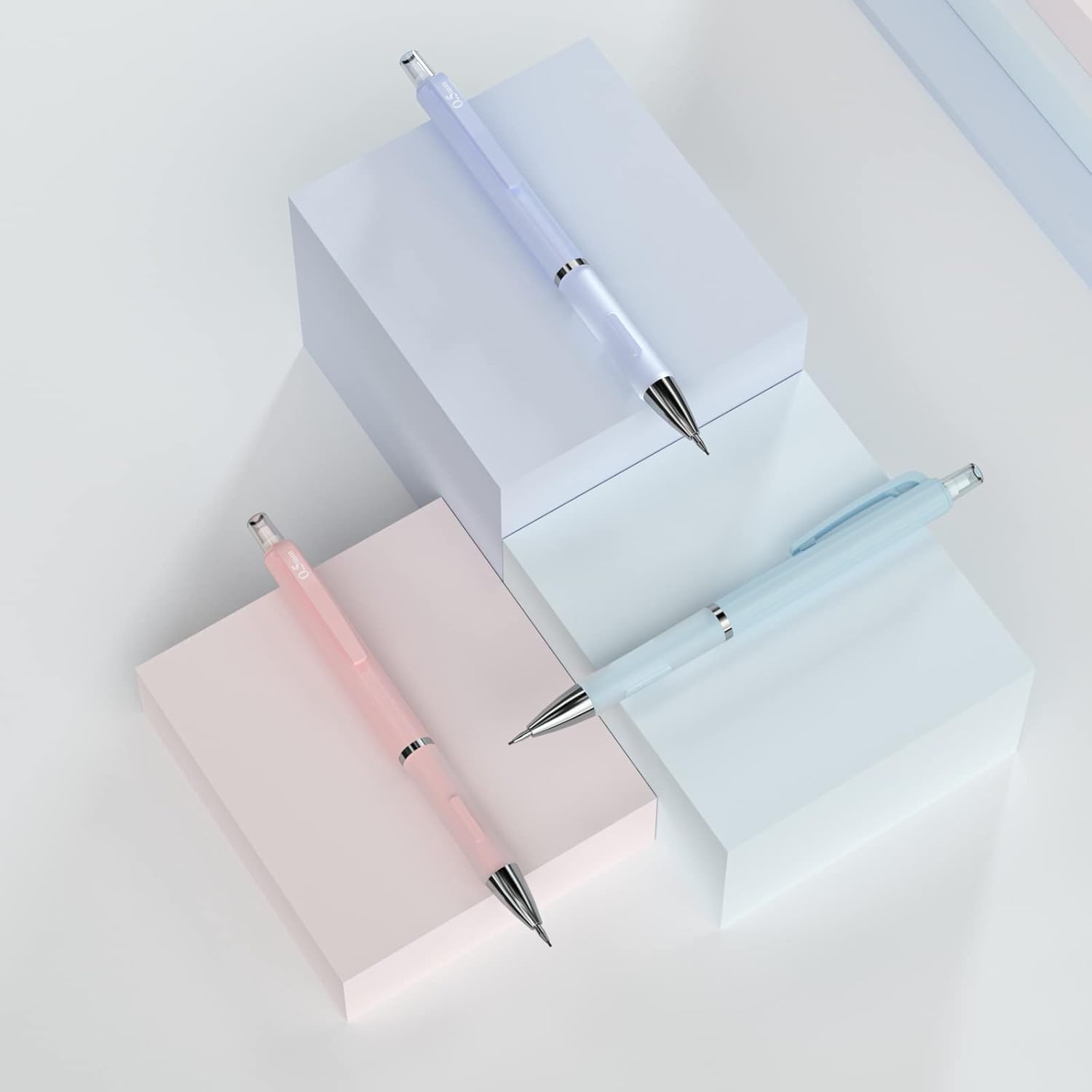 パステルシャープペンシル3本セット シャープペンシル 0.5本 ケース付 美学用品 製図スケッチ/描画/ライティング用 (a)