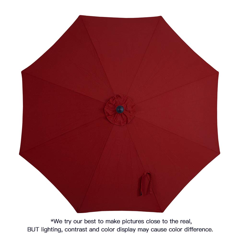 Amazon Com Tempera Patio Umbrella 10ft Outdoor Garden Table Umbrella With Crank And Auto Tilt 8 Ribs In 200g Olefin Chili Garden Outdoor