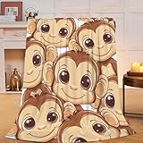 Monkey Blanket, Monkey Gifts, Fleece Throw Blanket Super Soft Warm Cozy Fuzzy Plush Monkeys Stuff Blanket Gifts for Girls Boys Kids Room Decor 40'X50'