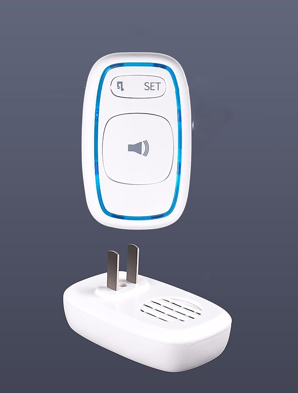 Timbre InaláMbrico Enchufe De Pared Inalámbrico, Diseño De Timbre a Prueba De Agua De 4 Volúmenes Con LED Intermitente Blanco Ideal Para Timbre De Entrada De Puerta Enchufable Adecuado Para Familias