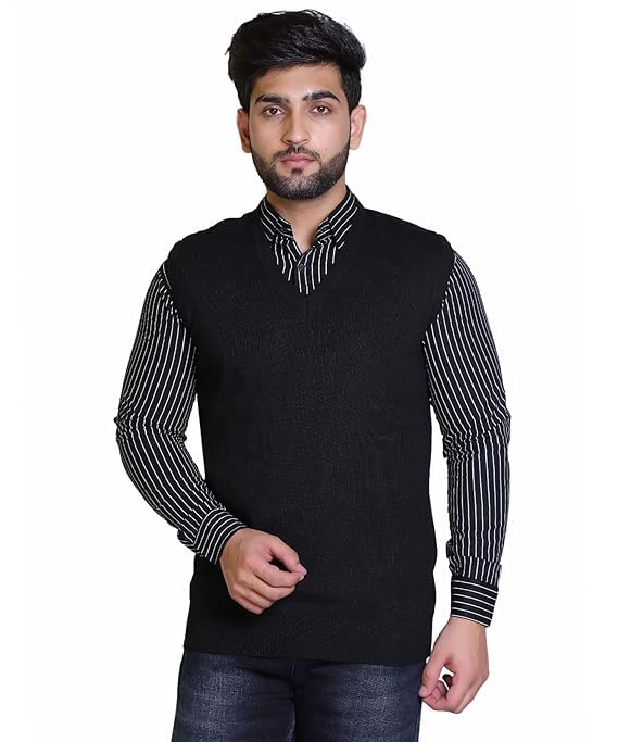 evershyne wears Men's Wool Fabric Plain Sleeveless Comfortable Winter Sweater Availabel Size M=38,L=40,XL=42 in Attractive Colour-picture-39