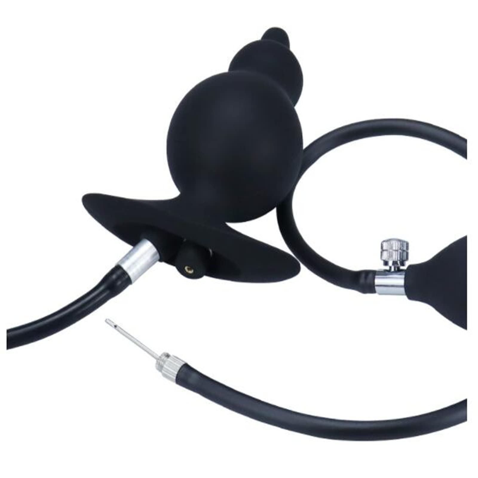 Plug anal gonflable en silicone avec pompe et lavement anal, plug anal en silicone, extension de l'anus, perles anales, gode anal for hommes et femmes