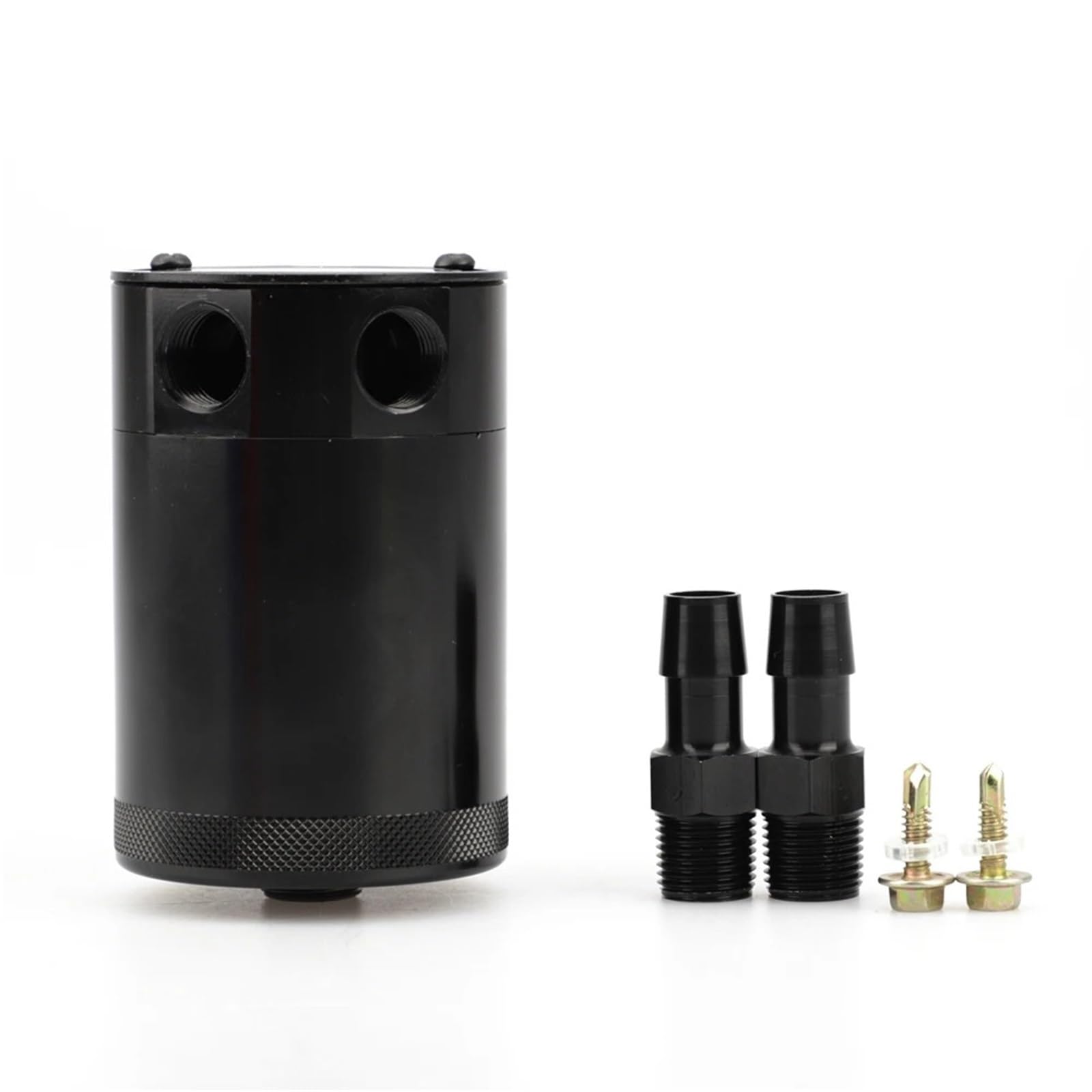 Engine Oil Separator Universal 300ml 2-Port Oil Catch Can Compact Baffled Aluminum Reservoir Oil Catch Tank Fuel