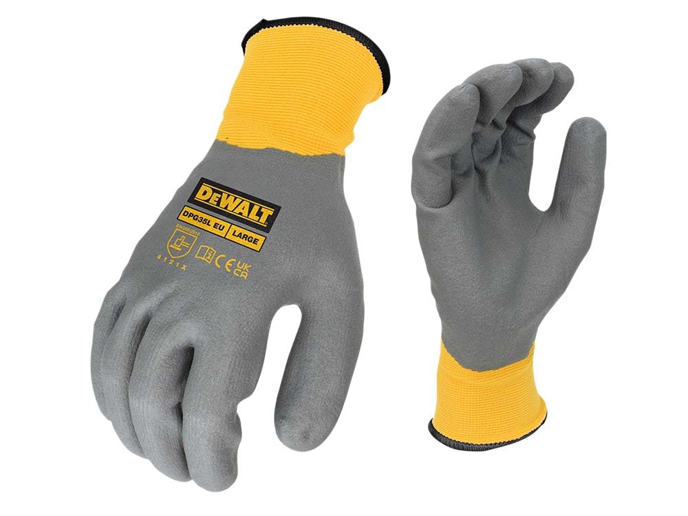DEWALT WATER RESISTANT GRIP GLOVE L / 9, Grey