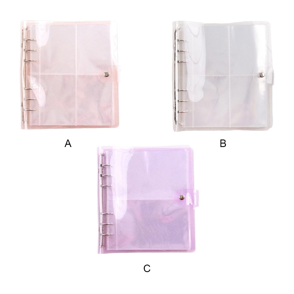Fotoalben zum Selbermachen, für Babywachstum, Hochzeit, Reise, Erinnerung, lose Blätter, blitzfarben, transparent, großes Fassungsvermögen, Buch-Display, Rosa, 7,6 cm, 3 Stück