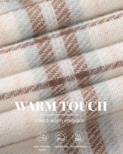 Tavaleu Winter Scarf for Women Cashmere Feel Oversized Plaid Scarfs - image 3