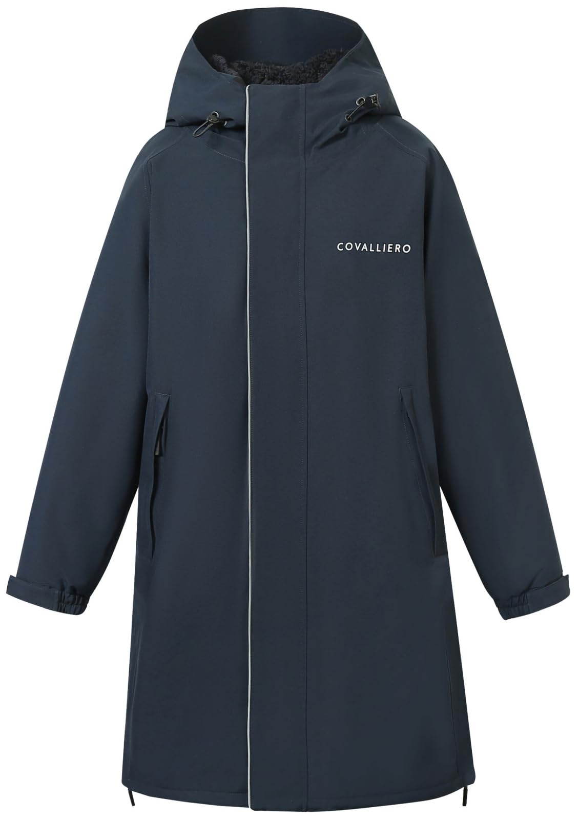 Covalliero - Damen Reitmantel Arktis – Wintermantel wasserabweisend & atmungsaktiv – langer Mantel mit warmem Innenfutter, Kapuze & 2 Taschen – Funktionsmantel im Oversized-Look – XS-XXL
