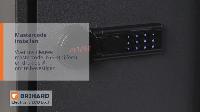 Elektronische kluis met cijfercode en noodsleutel, stalen geldkluis met