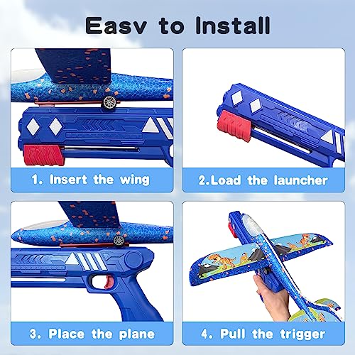 3-Pack-Airplane-Launcher-Toys-2-Flight-Modes-Foam-Glider-Catapult-Plane-Toy-with-Dinosaur-Stickers-LED-Light-Outdoor-Flying-Game-Toys-for-4-5-6-7-8-9-10-11-12-Year-Old-Boys-Girls-Birthday-Gifts