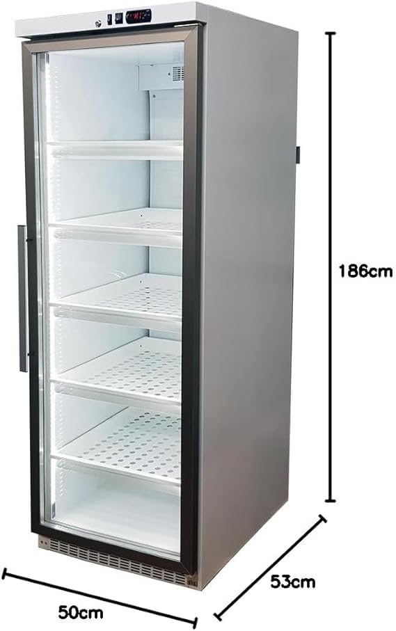 MBH - Armario expositor refrigerado industrial con estantes extraíbles especial para farmacias. Frigorífico expositor profesional para medicamentos.