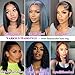 Beautcolor Bob Wig Human Hair 180% Density 13x4 HD Transparent Lace Front Wigs Pre Plucked with Baby Hair Glueless Wigs Short Bob Frontal Wigs for Black Women Natural Black(Straight Bob Wig, 10inch)