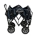 Mac Sports Heavy Duty Steel Frame Collapsible Folding 150 Pound Capacity Outdoor Garden Utility Wagon Yard Cart with Table and Cup Holders, Navy