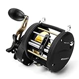 Ecooda Trolling Reel High Speed Inshore Saltwater Round Baitcasting Fishing Reels Level Wind Conventional Reel Drag Power:22/28Lbs Ball Bearing:7 Ball GearRatio:6.2:1 Left Hand