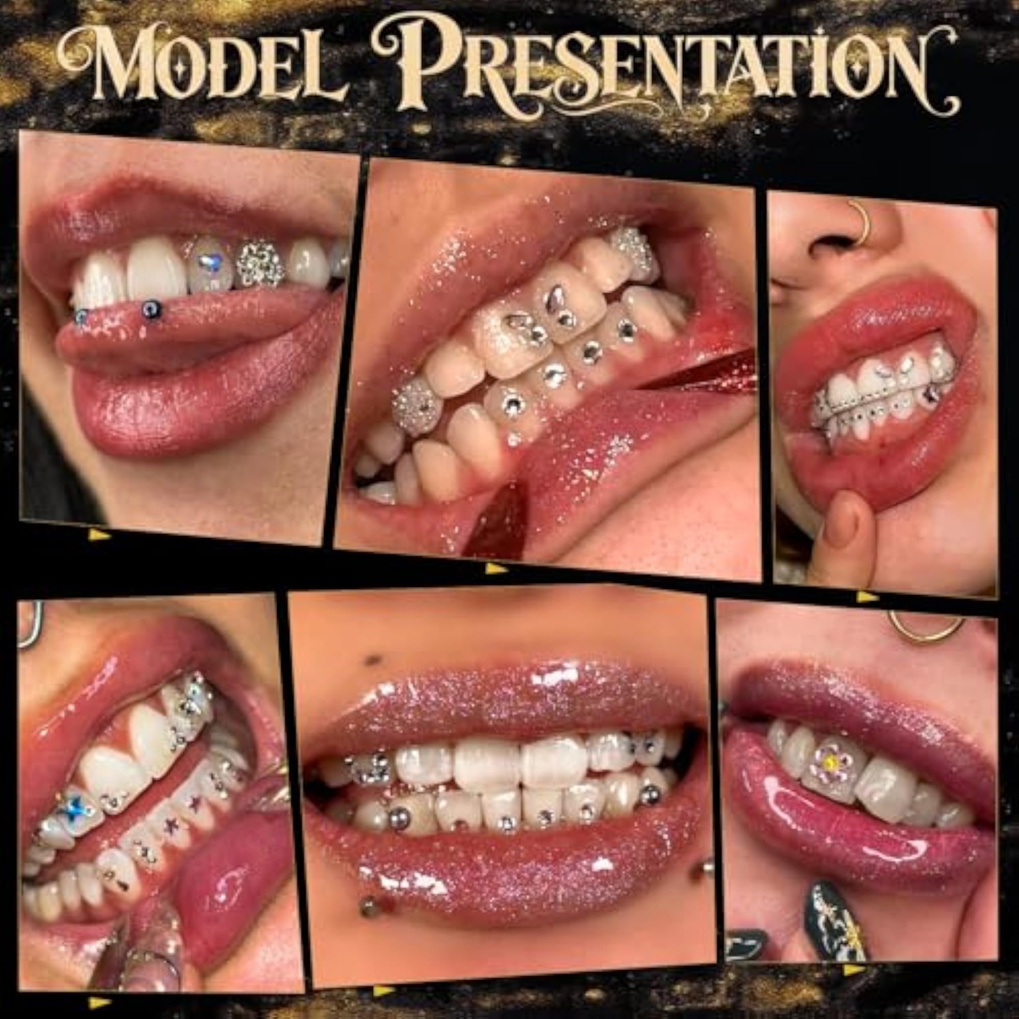 Tooth Gem Kit with Crystal Tooth Gems & Non-Piercing Nose Hoops