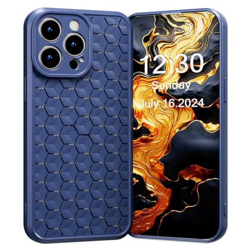 SharkProten Breathable Case for Apple iPhone 12 Pro Max, Heat Dissipation Breathable Cooling Case Ultra-thin TPU Anti-Scratch Anti-Fingerprint Phone Case, Blue