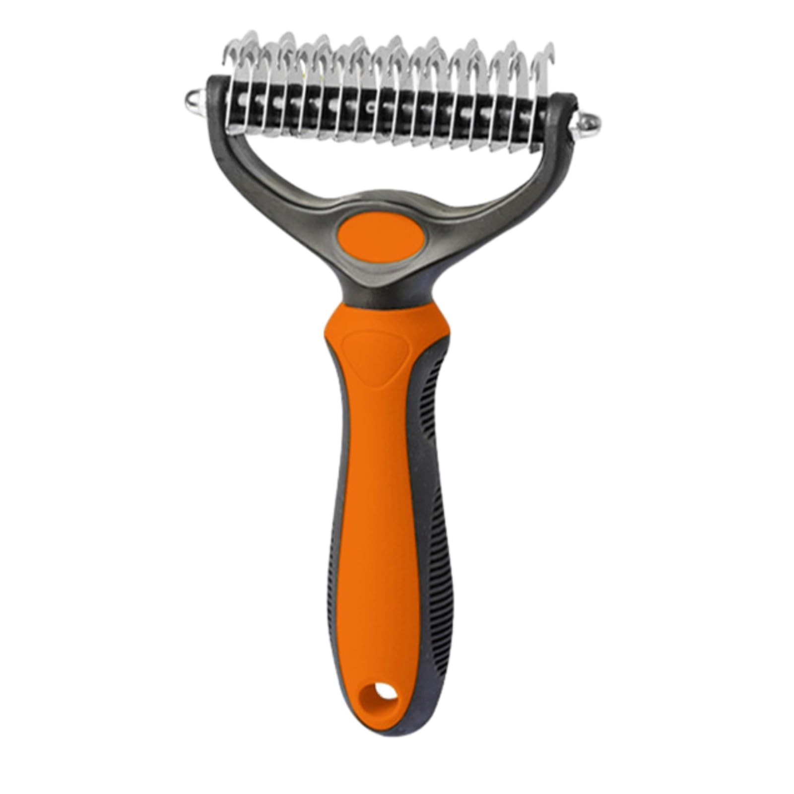Acssart Pet Grooming Brush, Pet Detangling Comb for Dogs and Cats, Double-Sided Deshedding Dematting Tool, Undercoat Rake for Dogs & Cats, Extra-Wide Dog Grooming Brush & Deshedder Comb (Orange, L)