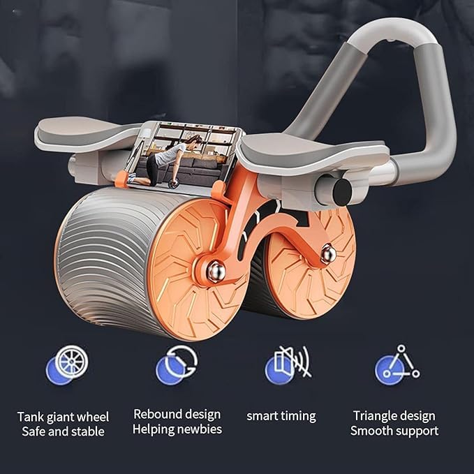 Outdazzle- Ab Roller with Handle and Knee Pad- AB Roller -for Abdominal Stomach - ab excersice equipment - abs workout equipment -with mobile holder design- ab excerciser for men | ab roller wheel 3