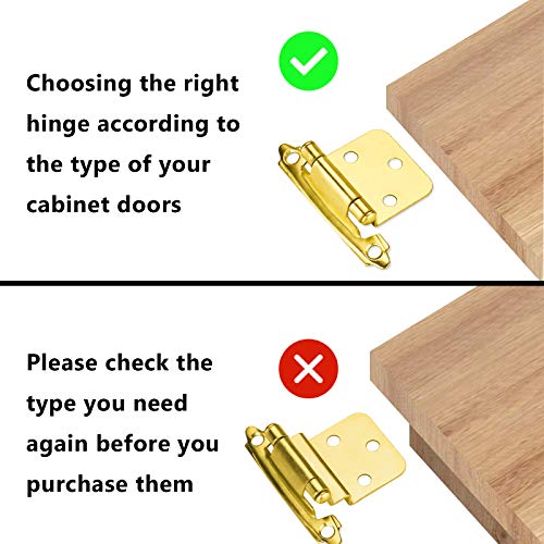 Haliwu 15 Pairs/Kitchen Cabinet Hinges, Overlay Hinges Soft Close Cabinet Hinge Gold Cabinet Door Hinges #TOP2