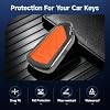 Funda para Llavero de 5 Botones en Metal y Cuero, Compatible con VW Volkswagen Atlas ID.3 ID.4 Golf 8 GTI R Seat Leon MK4 2020-2027, Carcasa de Aleación de Zinc (Naranja) 8