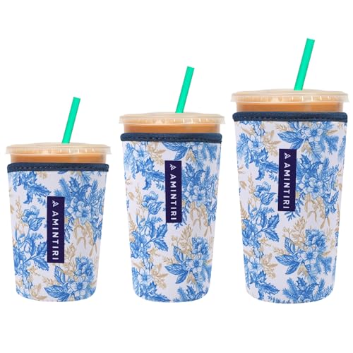 Image of 3 Pack Reusable Sleeve for Iced and Hot Drinks Cup, Neoprene Sleeve Compatible With Starbucks, Dunkin Coffee Cup (Abstract China)