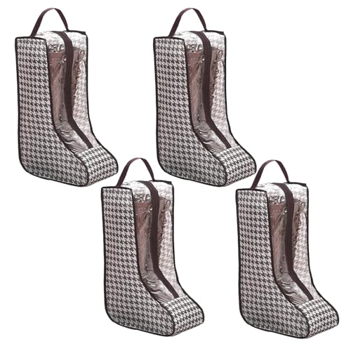 4 Pack Boot Bags for Cowboy Boots Storage Organizer Tall Style Portable Travel Shoe Bags Protector Box Organizer with Handle for Cowboy Shoes Dustproof Tote for Packing Travel and Daily Use