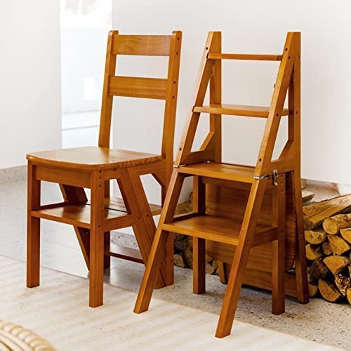 SHRAV Multifunctional Wooden 4 Step Flower Stand Step Stool for Adults/Step Ladder/Counter Chair, Step Folding Portable Wood Step Stool, Anti-Slip & Lightweight Home and Kitchen (44L X 39.5W X 47H cm)-image-23