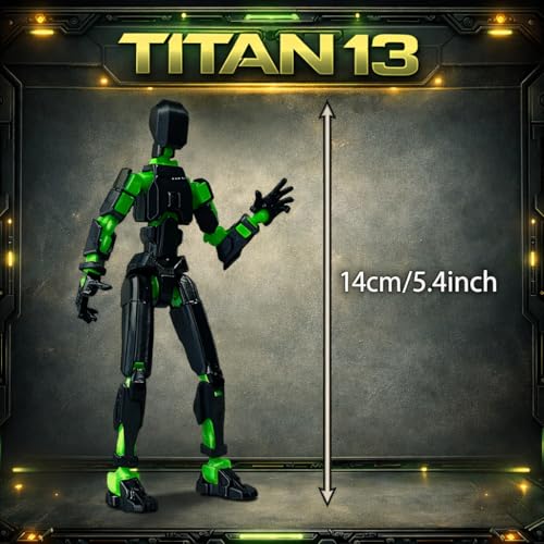 Image of ONNGEO 2 PC Action Figures Titan 13, 3D Printed Multi-Joint Movable Robot, T13 Mechanical Doll with Articulated Joints (YB BG)