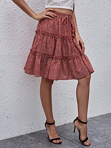 WDIRARA-Womens-Floral-Print-Ruffle-Hem-Elastic-High-Waist-Tie-Front-Skirt
