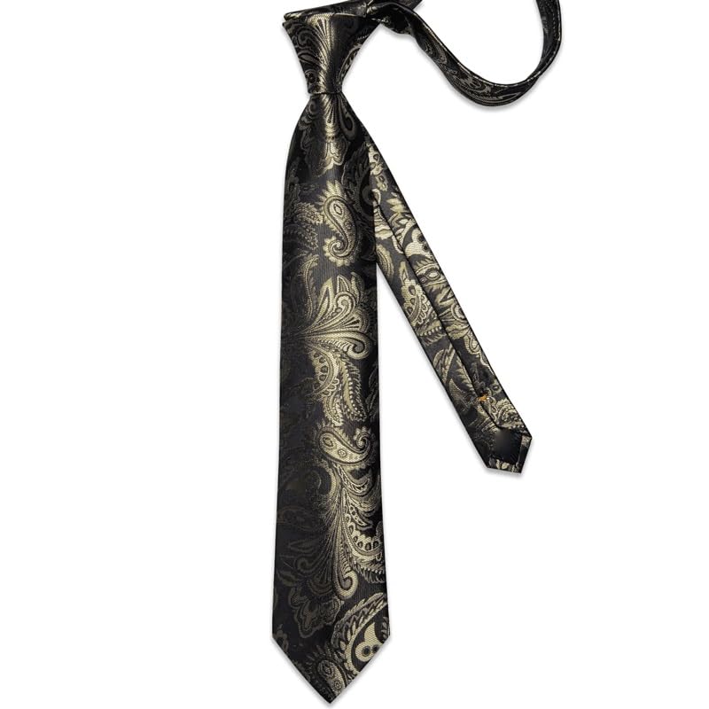 Corbata formal para hombre 8cm con pañuelo y gemelos miniatura 5
