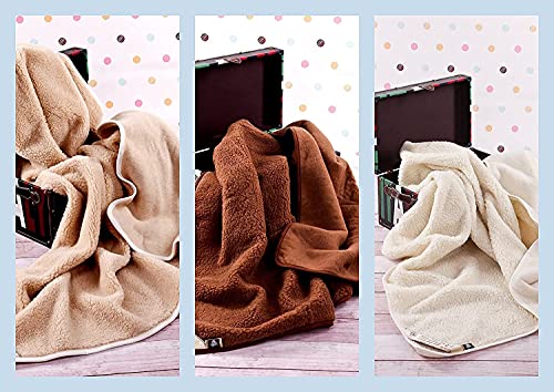 Manta de Lana de Merino, Manta 100% Lana Merino, Mantas de Cama de Lujo, Blanket, Woolmark, Muy Suave y Confortable (Cremoso, 250 x 200) Cover