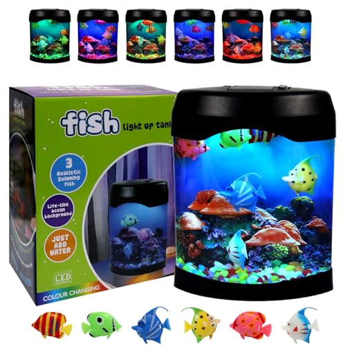 Toycol Glowing Fish Lamp with Moving Fish