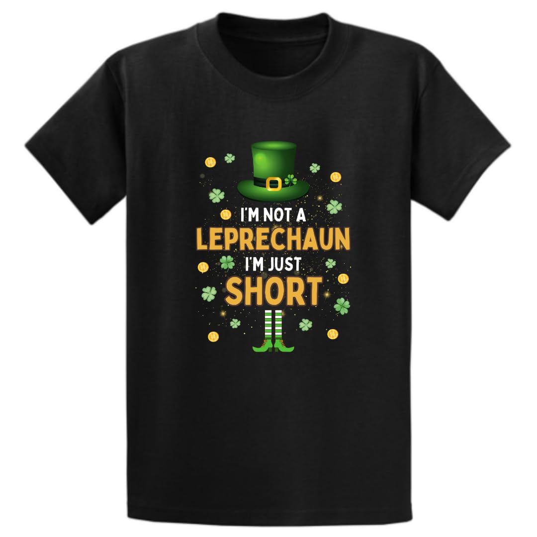 Second Ave Men's Adult's Unisex Funny I'm Not A Leprechaun Irish Celebration Black T-Shirt T Shirt