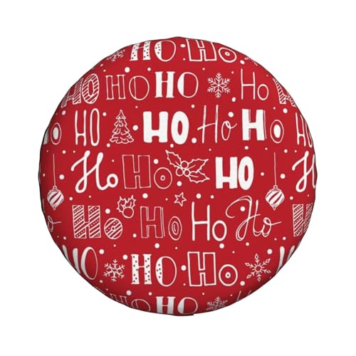 Image of Christmas Ho Ho Ho Spare Tire Cover Winter Weatherproof Universal Wheel Protectors Christmas New Year Wheel Covers for Rv Camper Travel Trailer SUV Truck 17 Inch Holiday Xmas Decor