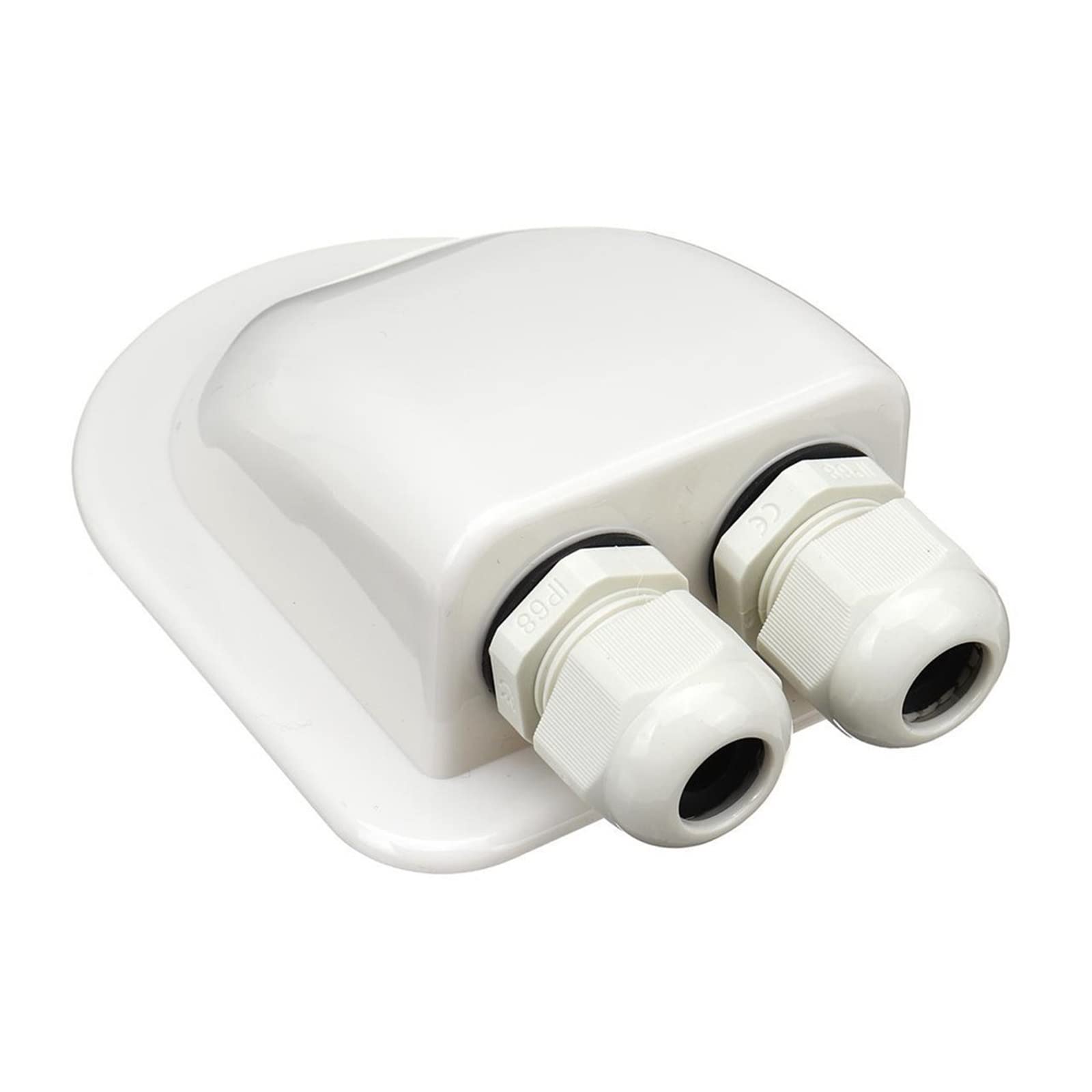 Kogedss Double Hole White Double Wire Entry Gland Box Solar Panel Roof Wire Entry Gland Box Cable Motorhome White Double Hole Rv Yacht Car Accessories(Double Hole White)