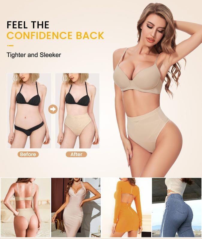 SIMIYA Thong Shapewear Tummy Control Mid-Rise Firm Body Shaper Tummy Control For Women Stomach Shapewear Underwear Thong - Image 5