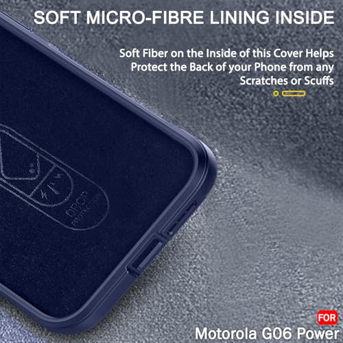 Image of TheGiftKart Liquid Silicon Back Cover Case for Motorola Moto G06 Power 5G | Shockproof Military Grade Protection | Micro-Fibre Cloth On Inner Side | Built-in Anti-Slip Grip Back Cover (TPU, Blue)