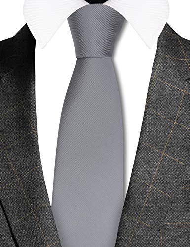 Image of GUSLESON Classic New 3.15 inch(8cm) Men's Solid Color Necktie Wedding Business Tie + Gift Box