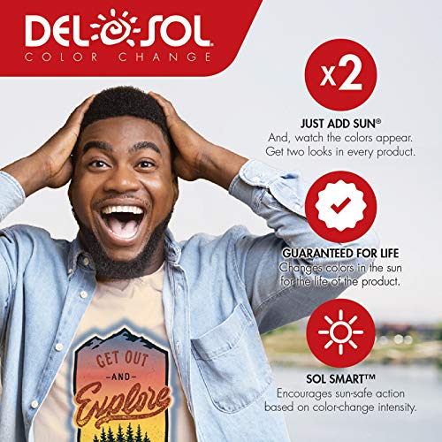 Del Sol Color Changing Youth Premium Girls Crew Tee - Turtle Splash, Ice Blue, Size YXS2