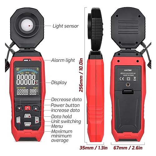 Luxómetro digital de amplio rango 200000 Lux con pantalla HD 632A 6